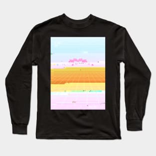 Glitch VHS Vaporwave Long Sleeve T-Shirt